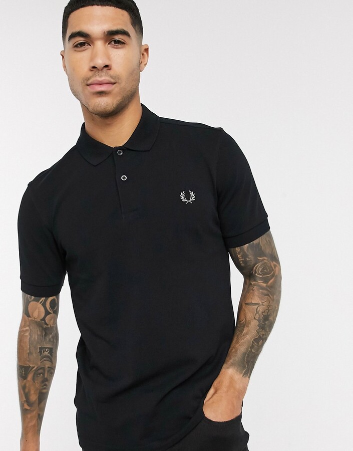 Fred Perry plain polo shirt in black - ShopStyle
