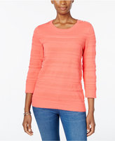 Thumbnail for your product : Karen Scott Textured Button-Shoulder Sweater, Only at Macy's