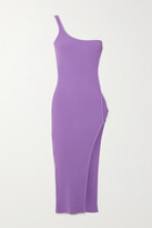 Thumbnail for your product : David Koma One-shoulder Asymmetric Ribbed Stretch-knit Dress - Lilac