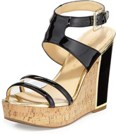 Thumbnail for your product : Ivanka Trump Hagley Cork Wedge Leather Sandal, Black