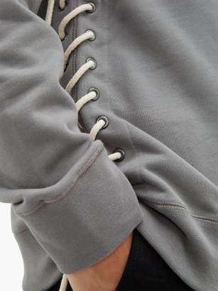 Craig Green Laced Crew-neck Cotton-jersey Sweatshirt - Mens - Grey