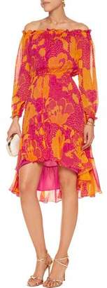 Diane von Furstenberg Camila Off-the-shoulder Printed Silk-chiffon Dress