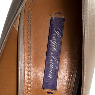 Ralph Lauren Beige Leather Pointed Toe Pumps Size 40