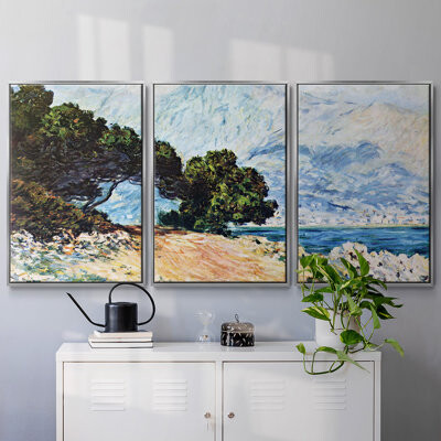 Winston Porter Cape Martin in Menton by Monet - 3 Piece Floater Frame Print on Canvas