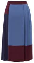 Thumbnail for your product : BOSS A-line skirt in stretch crepe with colourblock design