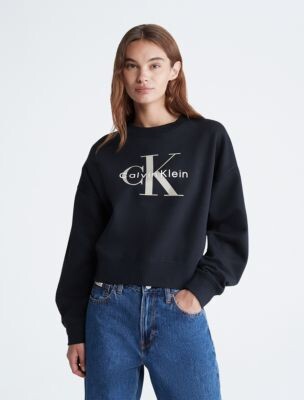 Calvin Klein Monogram Logo Relaxed Crewneck Sweatshirt - ShopStyle