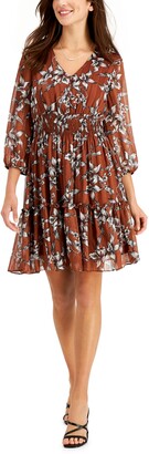Taylor Plus Size Floral-Print Fit & Flare Dress