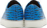 Thumbnail for your product : Lanvin Blue Leather Zebra Print Sneakers