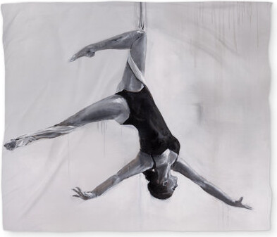 Begin Edition International Inc. Dancer on Aerial Silks Black Duvet Cover | Sports & Games Decor