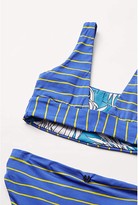 Thumbnail for your product : Maaji Kids Maris Freckles Reversible Bikini Set Swimsuit (Toddler/Little Kids/Big Kids) (Pacific Blue Stripe) Girl's Swimwear Sets