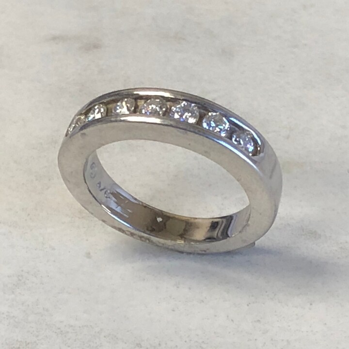 Etsy 14Kt White Gold Lady's Diamond Channel Wedding/Anniversary Band .65Ctw At A Very Affordable Price
