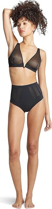 Commando Luxe Control Thong Women's Underwear Black : XL (14-16), Elastane/Mesh/Microfiber