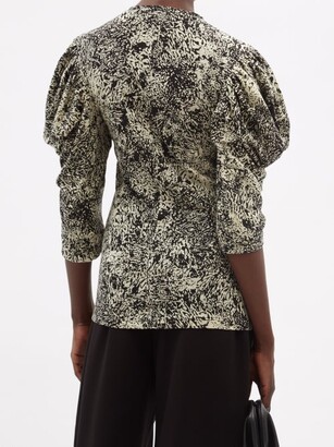 Proenza Schouler Abstract-print Cotton Tissue-jersey T-shirt - Black Multi