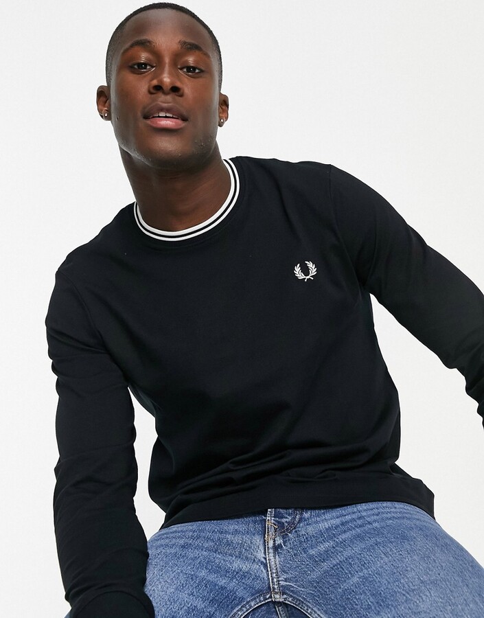 Fred Perry Black Men's Long Sleeve Shirts | Shop the world's largest  collection of fashion | ShopStyle UK
