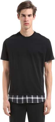 Neil Barrett Cotton Jersey T-Shirt W/ Shirt Detail