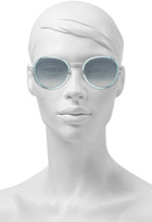 Thumbnail for your product : Linda Farrow Round-frame Acetate And Silver-tone Sunglasses