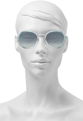 Linda Farrow Round-frame Acetate And Silver-tone Sunglasses