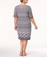Thumbnail for your product : Karen Scott Plus Size Ikat-Print Boat-Neck Dress, Created for Macy's