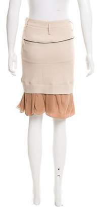 Balenciaga Zip-Accented Knee-Length Skirt w/ Tags