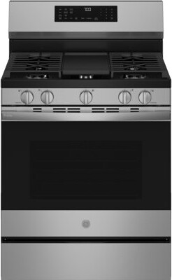 GE 30” Smart Free-Standing Gas Convection Range with No Preheat Air Fry and EasyWas Oven Tray