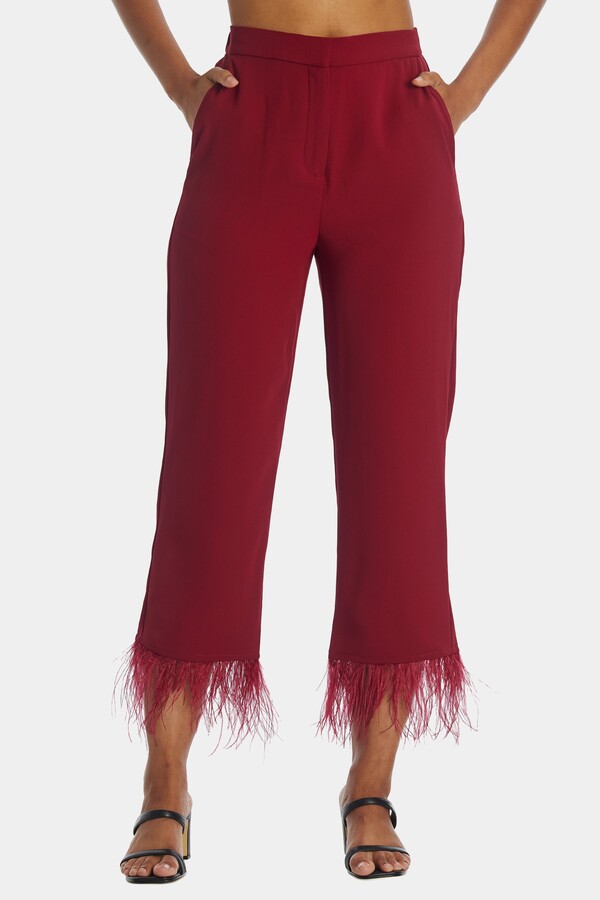 WAYF Romee Feather Trim Pants - ShopStyle