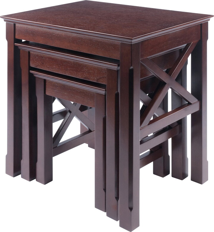 Winsome Wood Xola X-Panel Nesting Table Set, Cappuccino