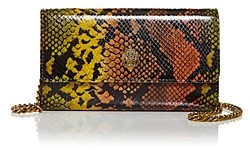 kensington croc embossed leather wallet on a chain