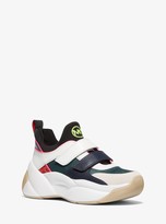 felicia leather and canvas platform trainer