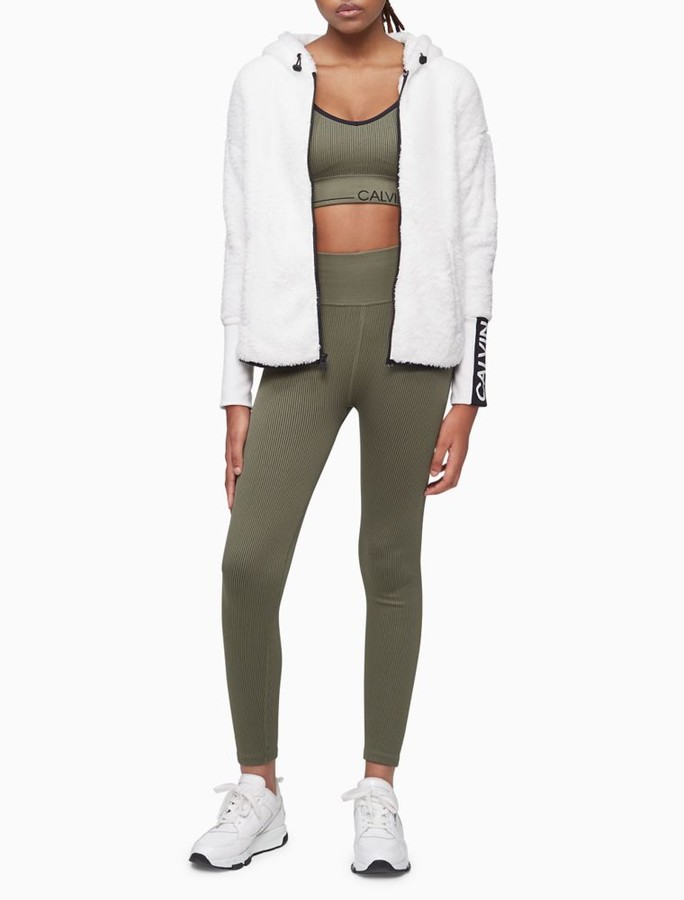 Calvin Klein Performance Sherpa Logo Full Zip Hooded Jacket ShopStyle