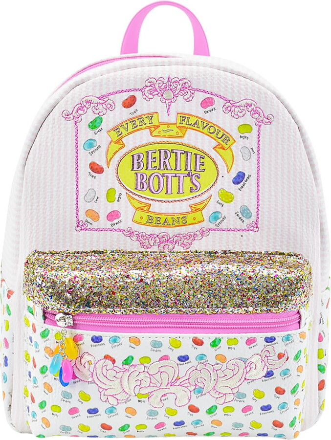 Harry Potter Mini Backpack, Bertie Botts Small Travel Bag Purse for Men and Women, Adjustable Shoulder Straps, Pink, 10 Inch