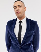Thumbnail for your product : Twisted Tailor Tall super skinny suit jacket in navy velvet