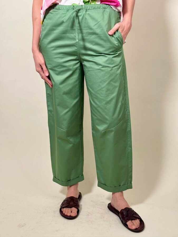 DEVOTION TWINS Call Cotton Pants In Green