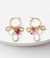 Thumbnail for your product : LOFT Stone Charm Hoop Earrings
