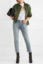 Thumbnail for your product : RE/DONE Relaxed Crop Frayed Slim Boyfriend Jeans - Light denim