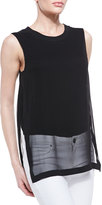 Thumbnail for your product : Robert Rodriguez Bonded Chiffon-Overlay Tank Top