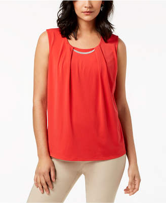 JM Collection Pleated Embellished Top, Created for Macy's