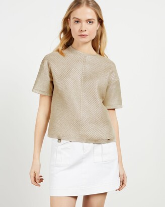 Ted Baker Relaxed Metallic Knitted Top
