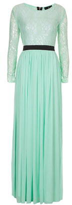 Topshop Womens **Long Sleeve Lace Maxi Dress by Rare - Mint