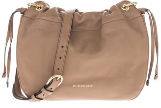 Burberry Women's House Check and Leather Drawstring Crossbody Bag
