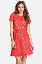 Thumbnail for your product : Adrianna Papell Scalloped Lace Dress (Regular & Petite)