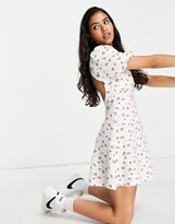 Thumbnail for your product : Miss Selfridge v neck fit and flare dress in rosebud print