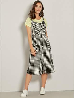 M&Co Gingham check button front dress