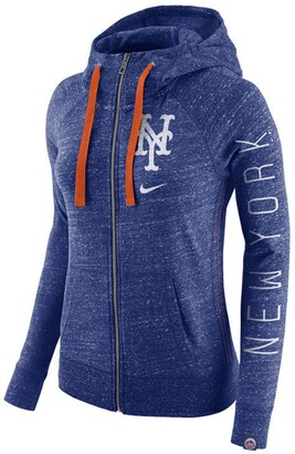 Nike Women's New York Mets Gym Vintage Full Zip Hooded Sweatshirt