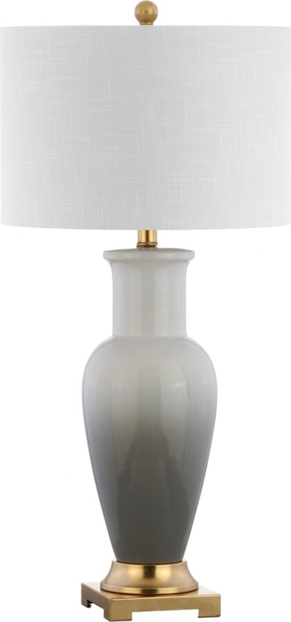 Jonathan Y Designs Dip Dye Led Table Lamp - White Gray
