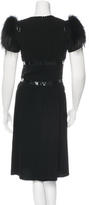 Thumbnail for your product : Prada Fur-Trimmed A-Line Dress