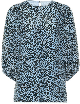 Les Rêveries Leopard-print silk blouse