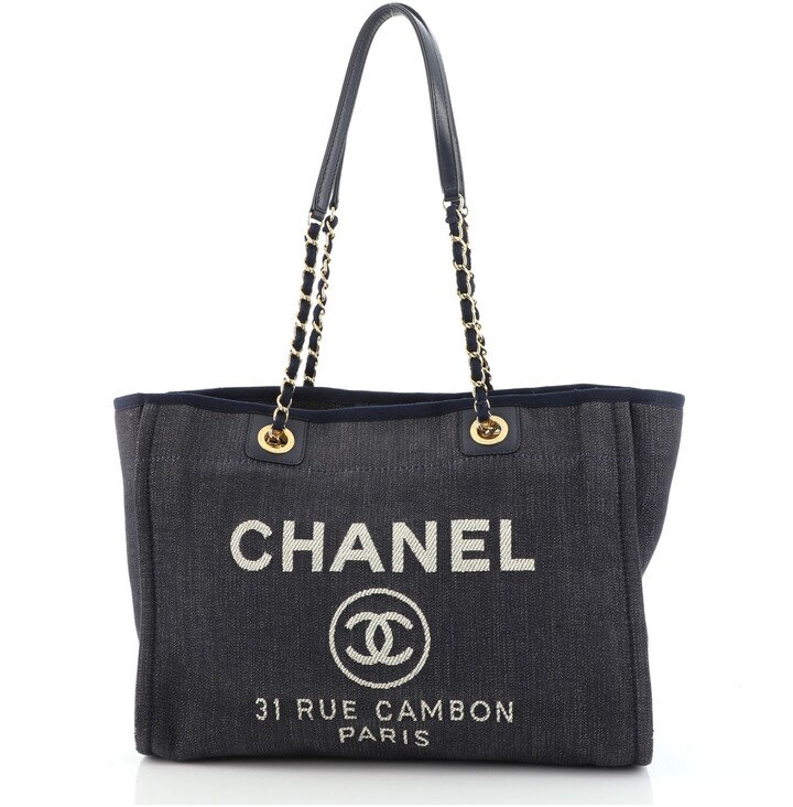 chanel tote denim
