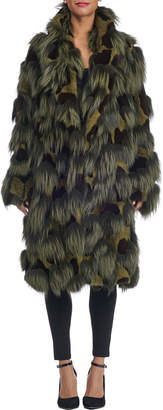 Michael Kors Collection Oversized Mixed Fur Coat