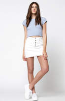 Thumbnail for your product : GUESS John Galt Exposed Button White Mini Skirt