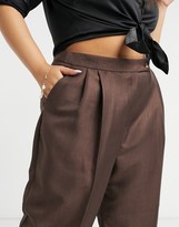 Thumbnail for your product : ASOS Curve DESIGN Curve extreme dad trousers in brown